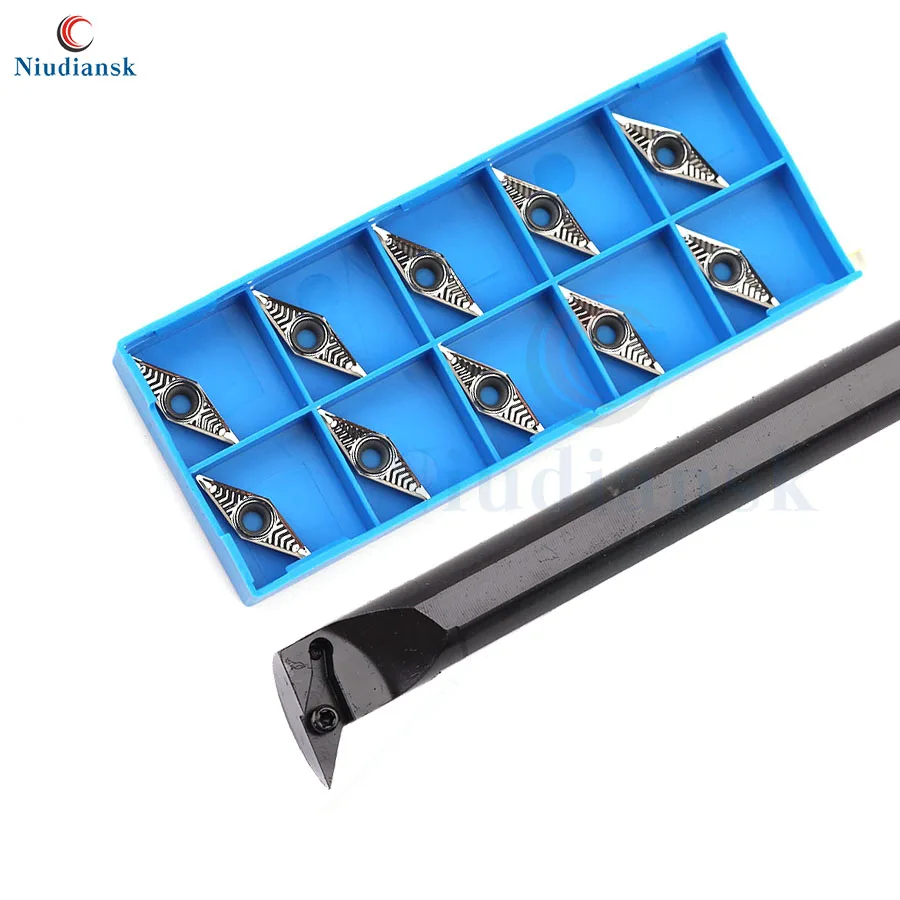 1 pz S16Q-SVUBR11 portautensili per tornitura interna S20R-SVUBR11 utensili per tornio CNC SVUBL + 10 pz VBGT1103 inserti in metallo duro con foro interno