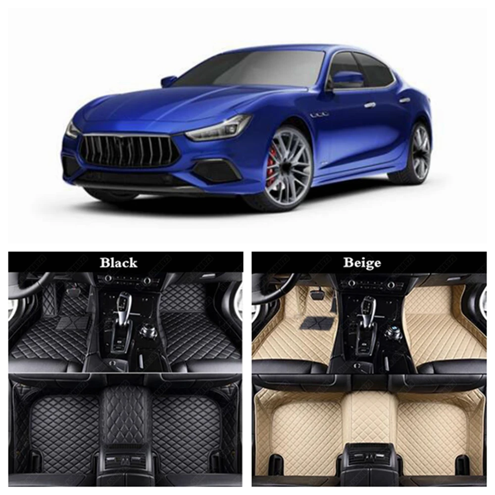 

All Weather Floor Mats for Cars Maserati Quattroporte Ghibli Levante GranTurismo Custom Leather Sedan Foot Rugs Mat Auto Carpet