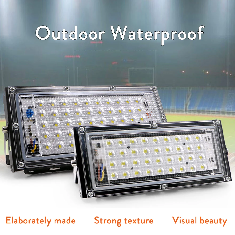 LED Floodlight Bulb 50W AC 110V 220V 230V 240V White Lamp Flood Light Spotlight Outdoor Waterproof for Street Garden Square