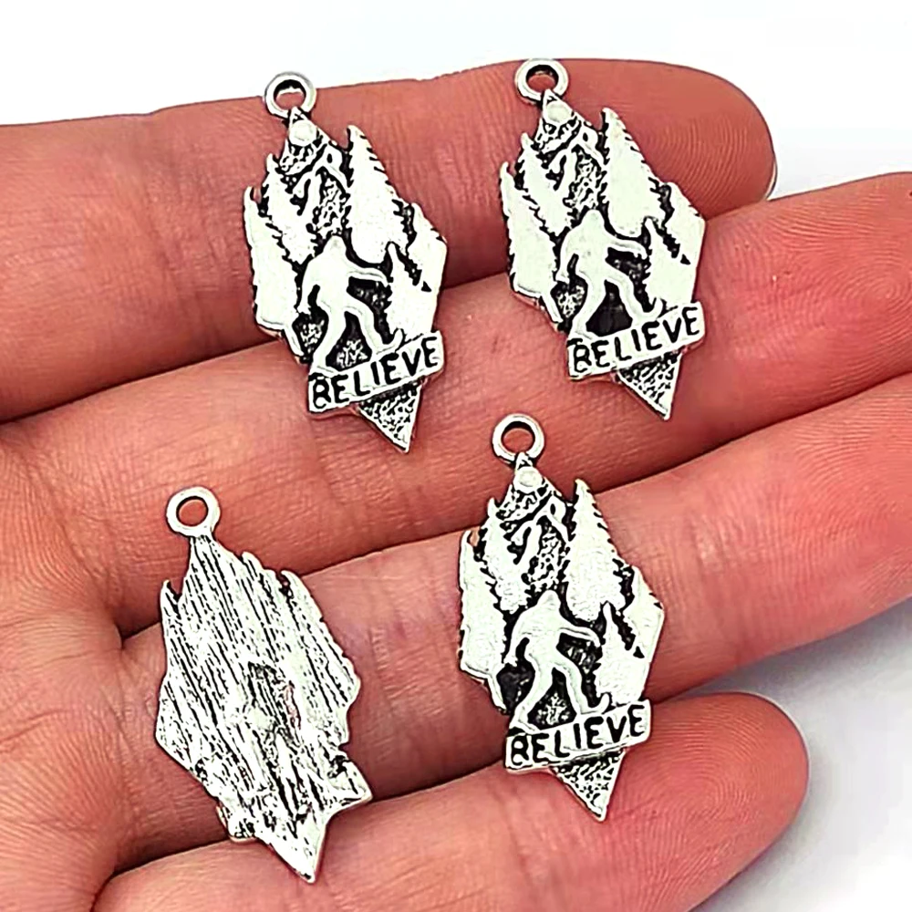 50pcs new 8 Designs Arriva antique silver plated Bigfoot pendant charm running in the mounta for women man Accessories