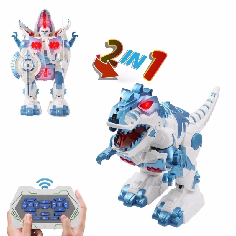 2.4G Radio Remote Control Dinosaurio Toys One-Button Deformation Programming Story Function English Version H37cm