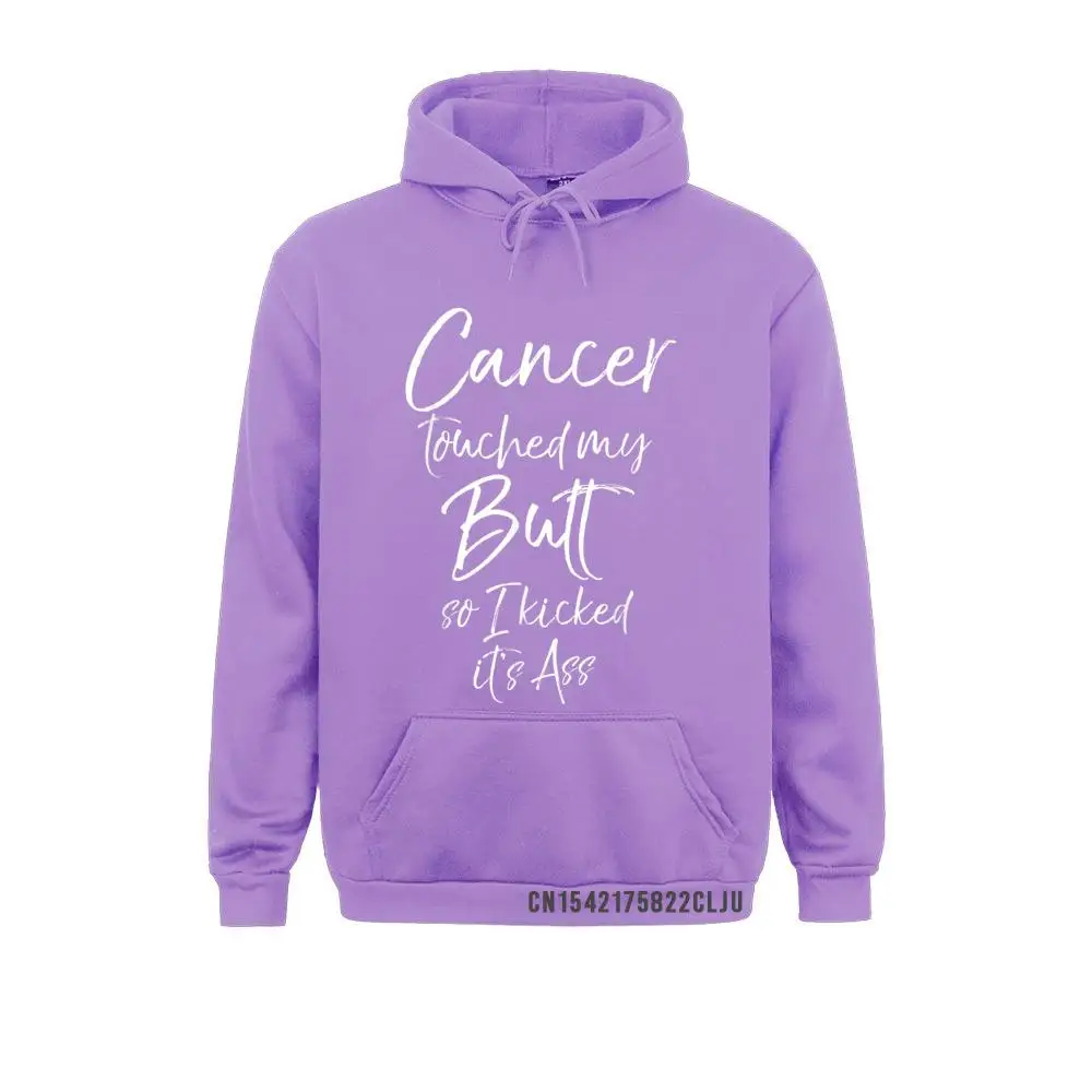 Casual Colon Cancer Fun Cancer Touched My Butt So I Kicked It's Ass Hoodies For Women Classic Fall Men Sweatshirts Sportswears