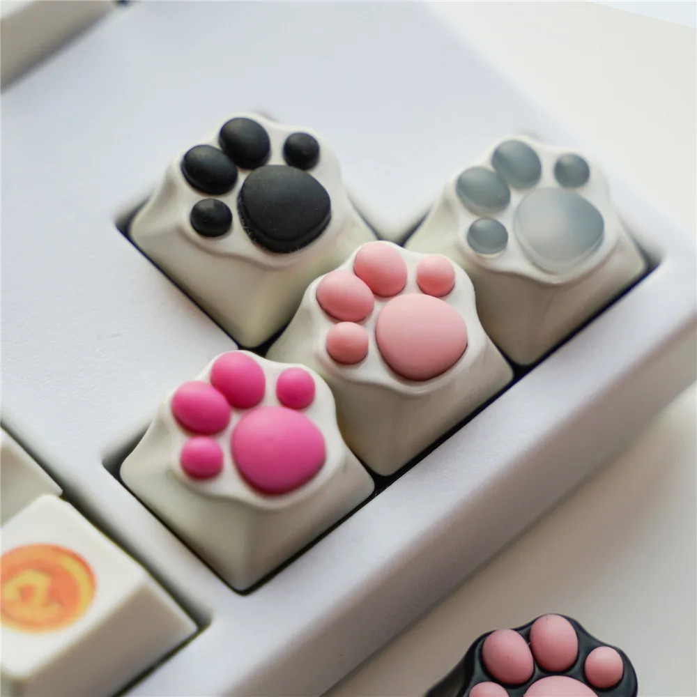 

Soft Plastic Simulation Cat Scratching Keycaps Resin Personality Mechanical Keyboard Key-cap Transparent Single Animation Metal