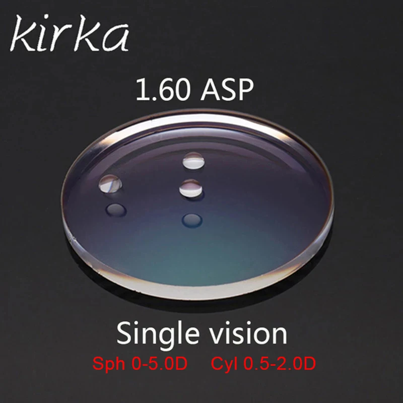 

Kirka 1.60 Index Prescription Glasses Myopia Lens Clear Glasses Hard Scratch Resistant Aspheric CYL0- 2.0D Reading Glasses Len