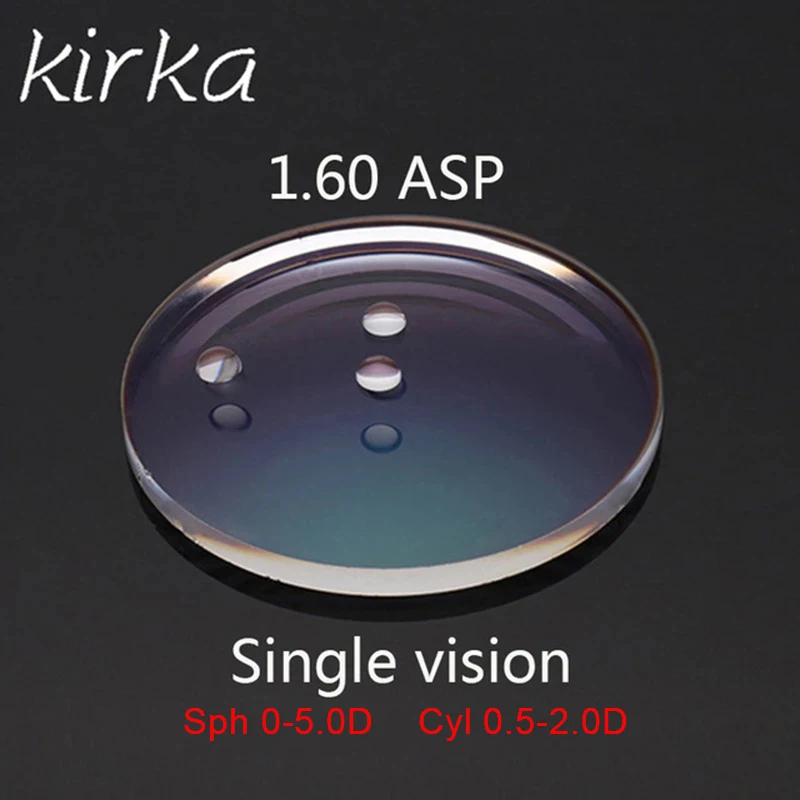 Kirka 1.60 Index Prescription Glasses Myopia Lens Clear Glasses Hard Scratch Resistant Aspheric CYL0- 2.0D Reading Glasses Len