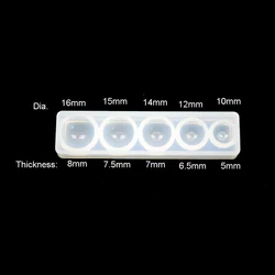 16/15/14/12/10mm Silicone Mold half ball Cabochon pendant Resin Silicone Mould handmade DIY Jewelry Making UV epoxy resin molds
