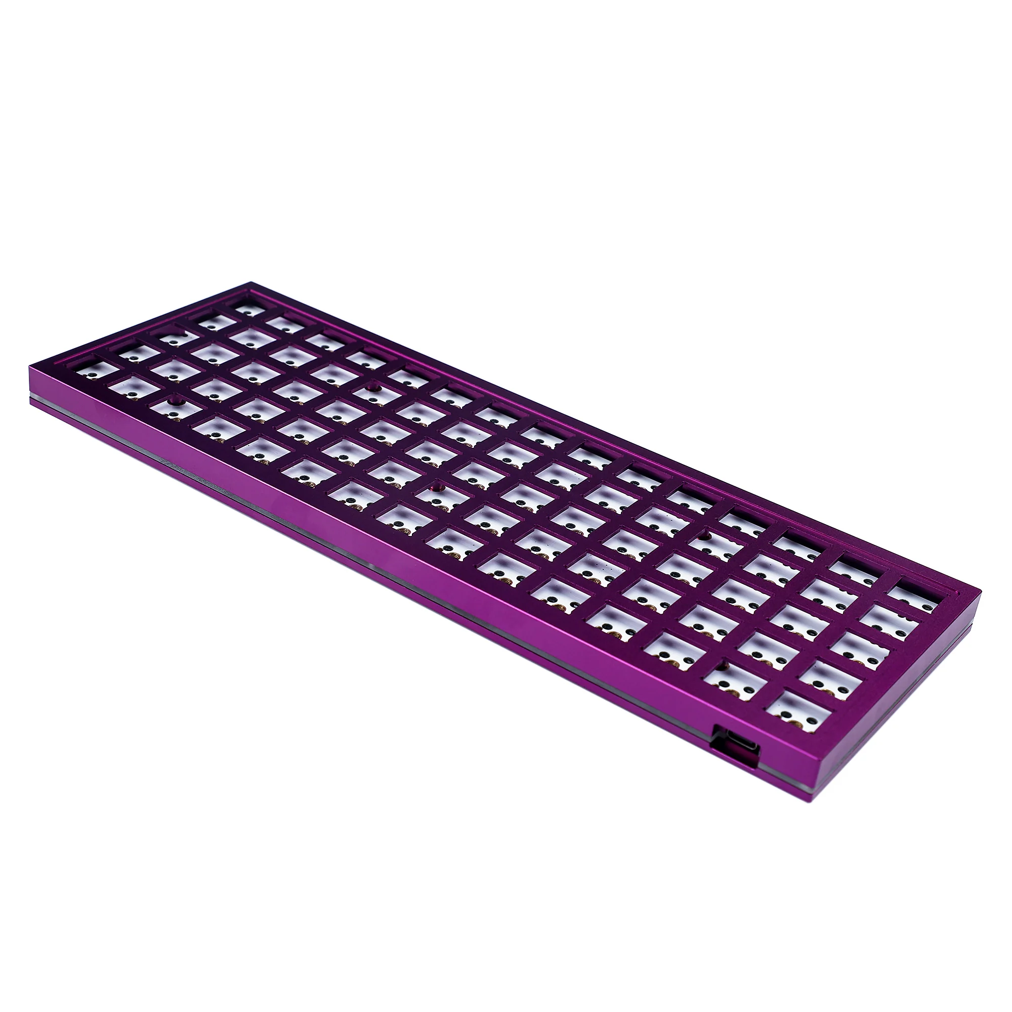 Imagem -05 - Kit de Teclado Mecânico de Alumínio Anodizado Ortholinear Case Plate tipo c Pcb Idobao75 Qmk Hotswap 75 Key Layout