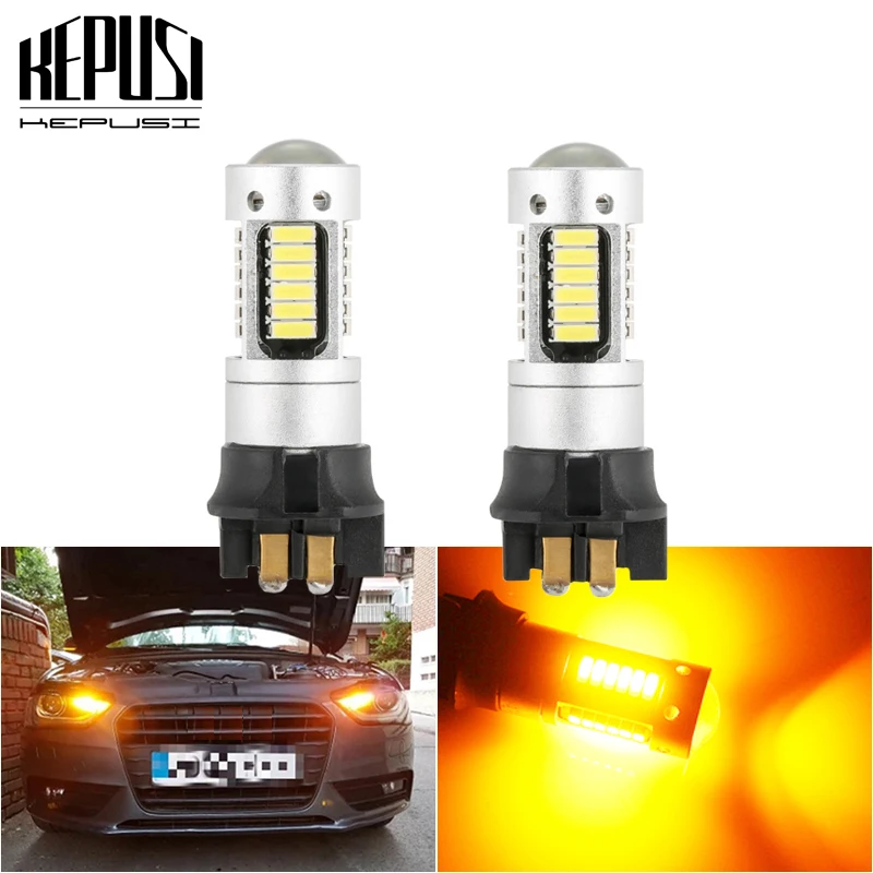 2pcs Canbus Error Free PWY24W PW24W Car Light LED Bulbs White Amber For Volkswagen VW MK7 Golf CC Daytime Running Light DRL Lamp