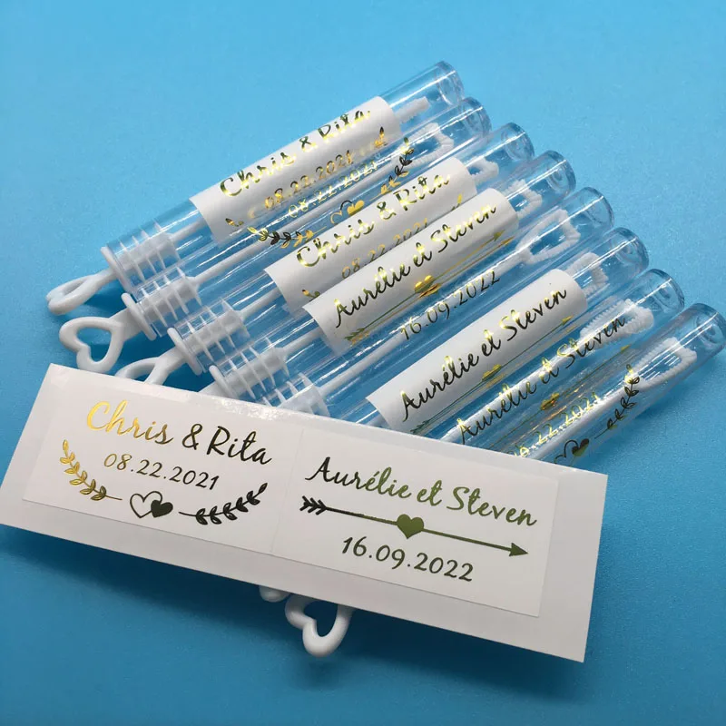 

100 Pcs Foil Gold Wedding Stickers,Personalized Rectangular Labels,Transparent Labels,Custom logo labels,Custom names Party