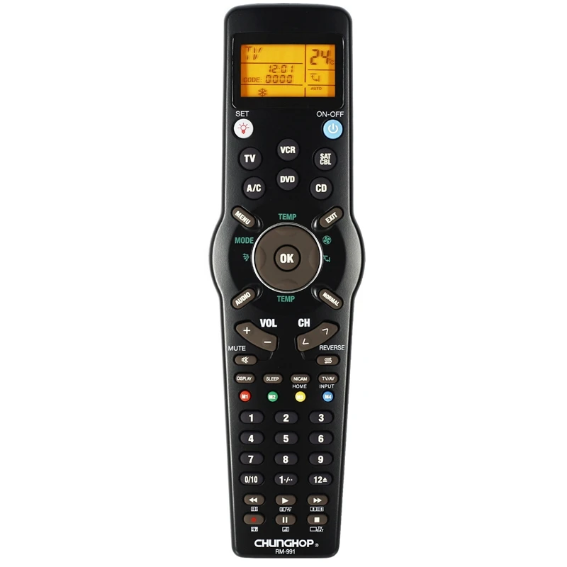 RISE-CHUNGHOP RM991 Smart Universal Remote Control Multifunctional Learning Remote Control for TV/TXT,DVD CD,VCR,SAT/CABLE and A