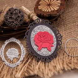 Lace Oval Frame Metal Die Cut Rose Steel Scrapbook Cutting Dies New 2020 for Card Making Home Party Decoration