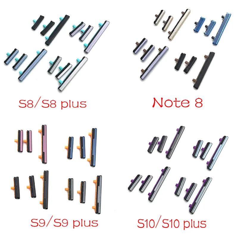 New Side Key Set Power and Volume Buttons Part For Samsung S8 S9 S10 Plus Note 8 S10 Lite