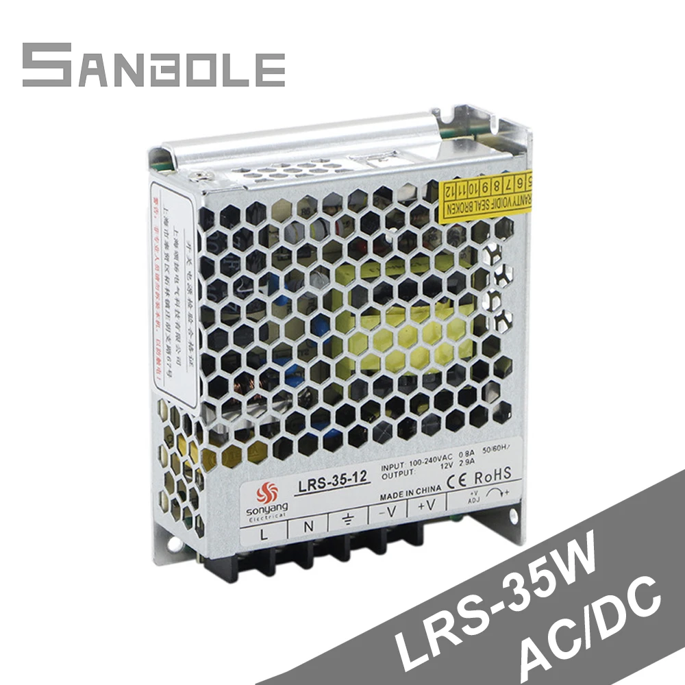 LRS-35 Switching Power Supply 35w12v3a Light Type AC To DC Converter Single Output Transformer Metal Shell