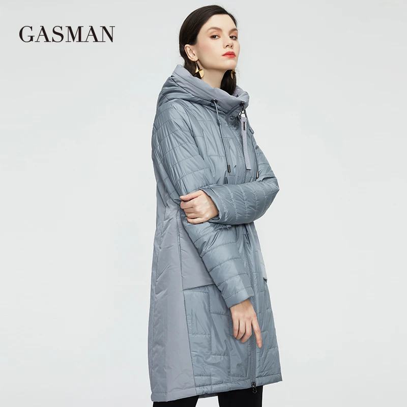 GASMAN 2022 nuova giacca primaverile da donna cappotto lungo e sottile in cotone con cappuccio donna casual fashion parka giacche autunnali di alta