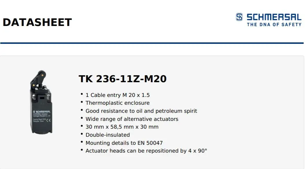 Position switch  236  236 offset roller lever K  TK 236-11Z-M20