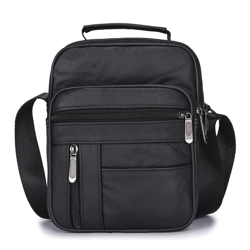 Bolso de hombro de cuero para hombre, bolsa grande de estilo Vertical, informal de negocios, bolso de cuero coreano para mensajes, bolso para