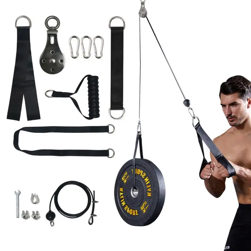

DIY Fitness Pulley Cable System Adjustable Home Gym Fitness Weight Lifting Triceps Biceps Workout Equipment Sport Accessories