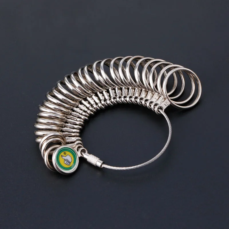 Calibrador de anillo de joyería para hombres y mujeres, herramienta de anillo de Metal, anillo de medición de dedo, anillos de mano estándar,