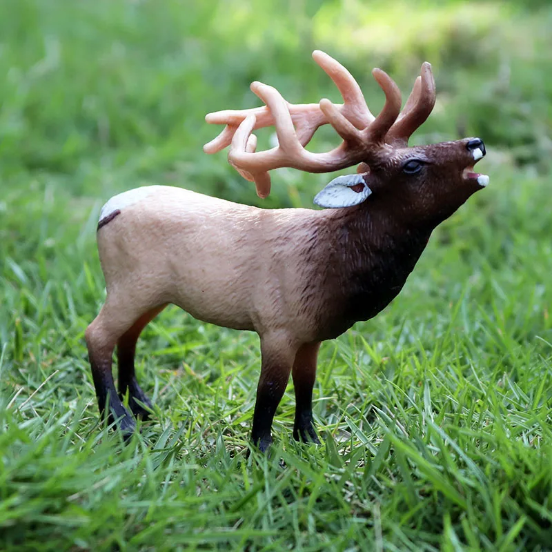 Oenux Wald Hirsch Tiere Simulation Wild White-Tailed Elch Action-figuren Elch Figuren Modell Dekoration Spielzeug Kinder Weihnachten Geschenk – Detail 25