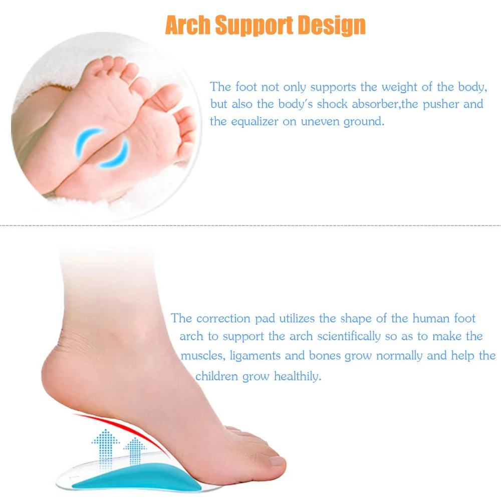 Orthopädische Einlegesohlen für Kinder, Schuheinlagen, Baby-Plattfußgewölbeunterstützung, Silikon-Gel-Einlegesohlen, orthesen für Plantarfasziitis – Detail 5