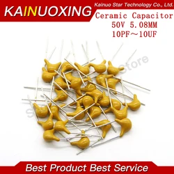 1000Pcs 50V monolithic ceramic capacitor 10PF~ 10UF 22PF 47NF 220NF 1NF 1UF 4.7UF 100NF 330NF 0.1UF 102 104 105 106 103 473 334