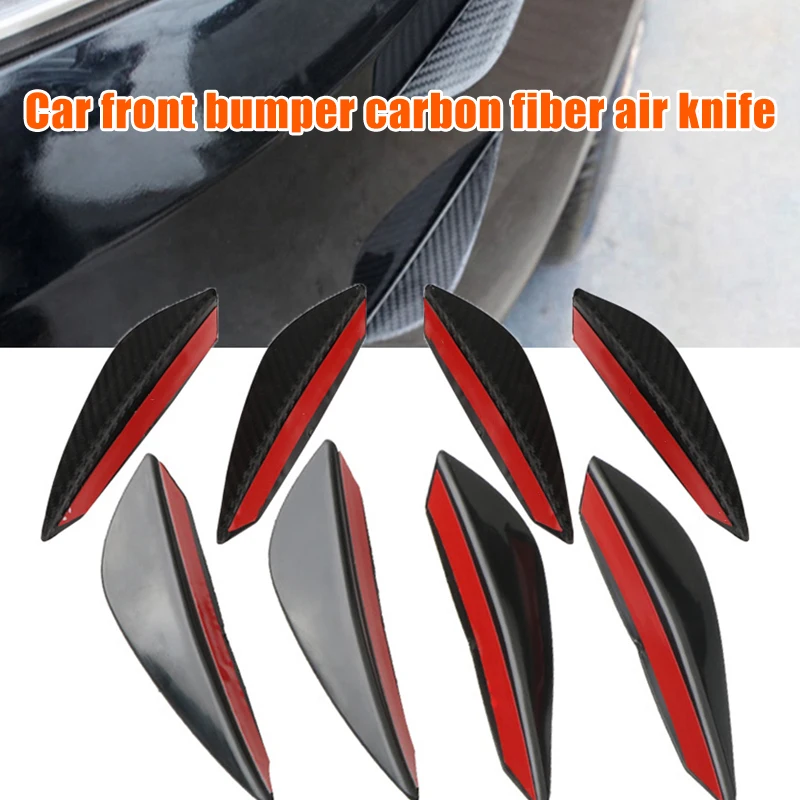 

4Pcs Universal Car Front Bumper Fins Lip Spoiler Canards Splitters Chin Diffuser Car Modification Parts Sports style decorative