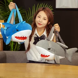 1pc 50cm New Style Cute Plush Shark Backpack Dolls Stuffed Soft Simulation Shark Pillow for Children Boys Birthday Xmas Gift