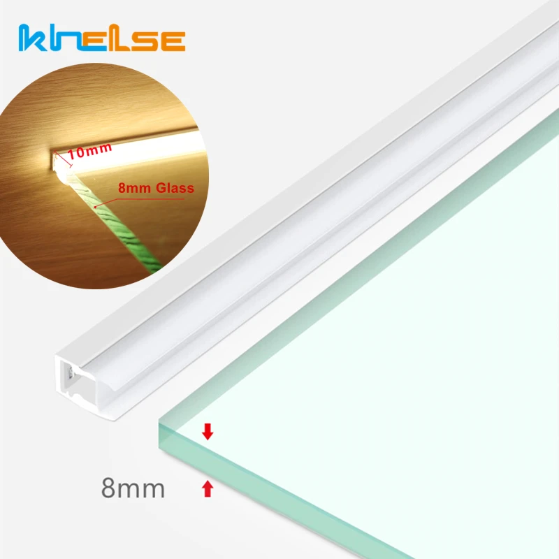 8mm LED Cabinet Layer Light Glass Shelf Splint Clip lamp Liquor Showcase Back Side Display Aluminium Strip Light Hand Sensor