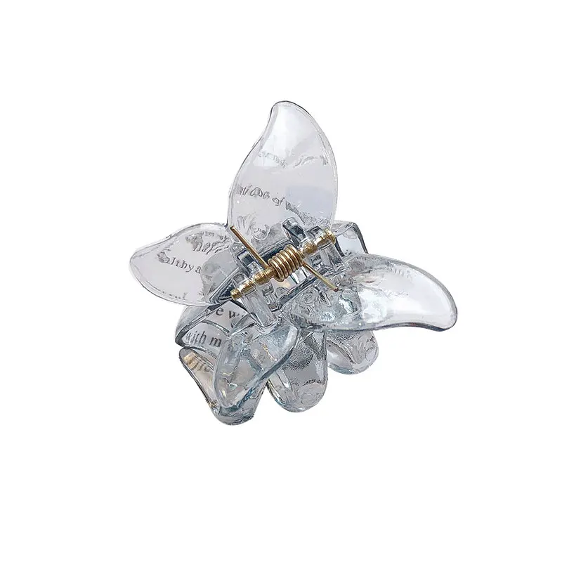 Jepit Rambut Resin Mini Jepit Rambut Bentuk Kupu-kupu Stereoskopik Jepit Rambut Transparan Warna Solid Jepit Rambut Gaya Kepiting Jepit Rambut Perempuan