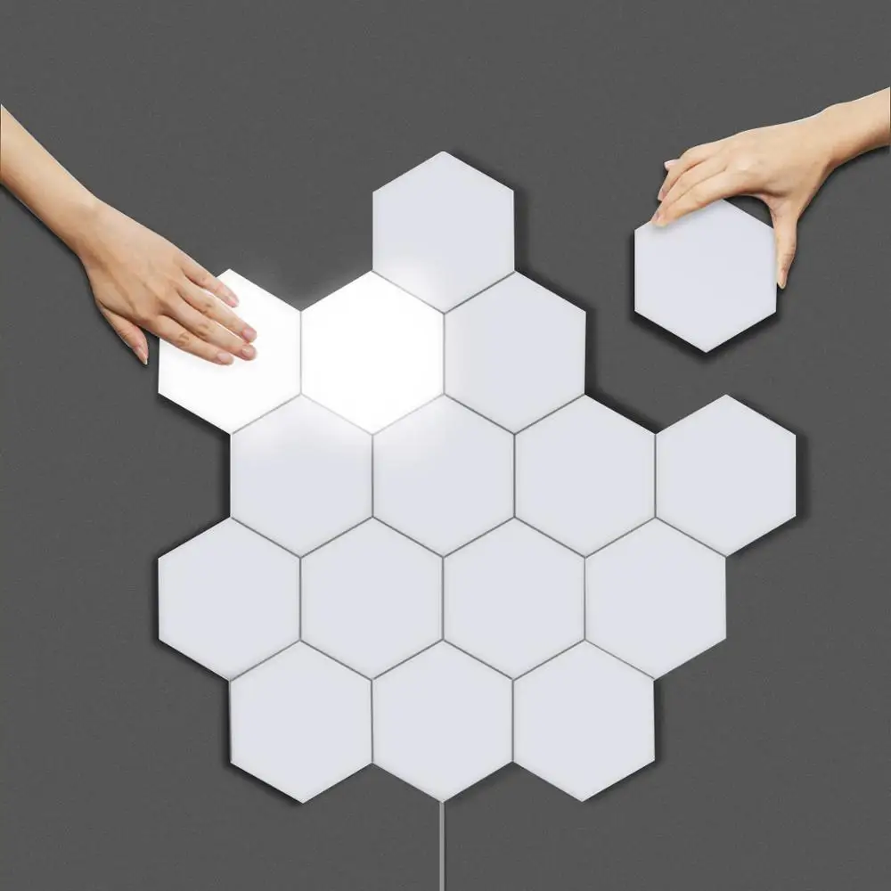 Quantum lamp LED Panel Light Magnetic Hexagons Modular Touch Sensitive sensor Lights  DIY Wall Creative Decoration painel led