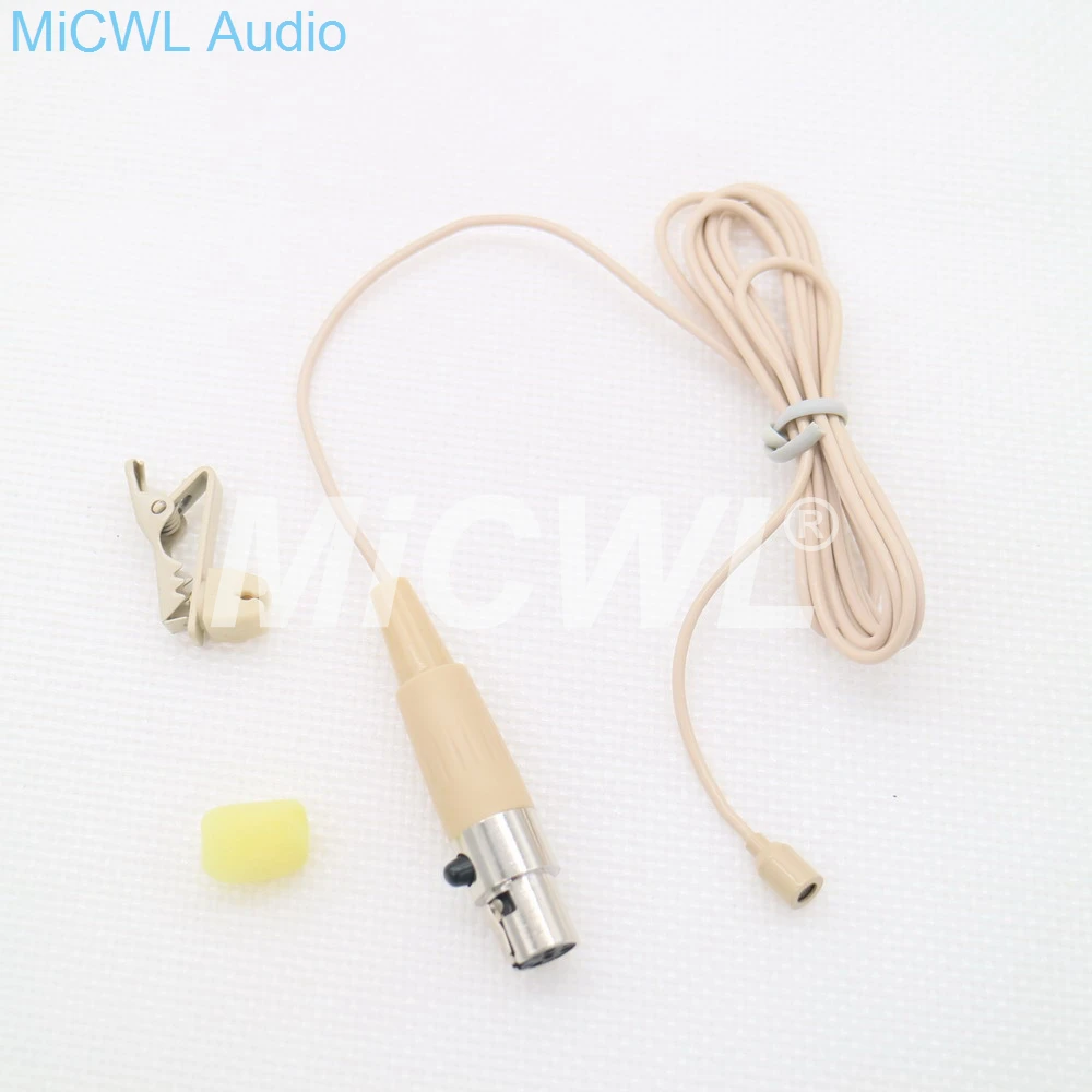 

Mini Tie Clip Lavalier Microphone for AKG Samson Gemini TA3F 3Pin XLR Belt Pack Wireless System Black Beige color