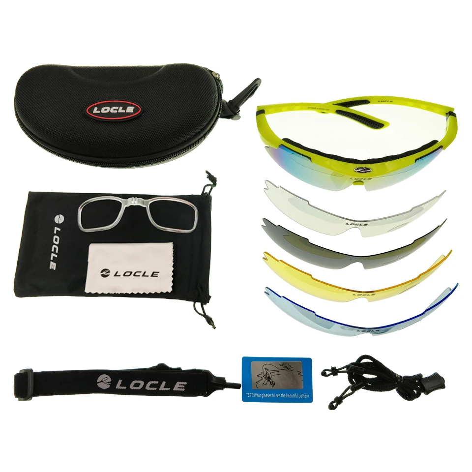 LOCLE Hiking Glasses Tactical Polarized Men Shooting Sun Glasses Airsoft Glasses for Camping Fishing Riding Cycling Sunglasses