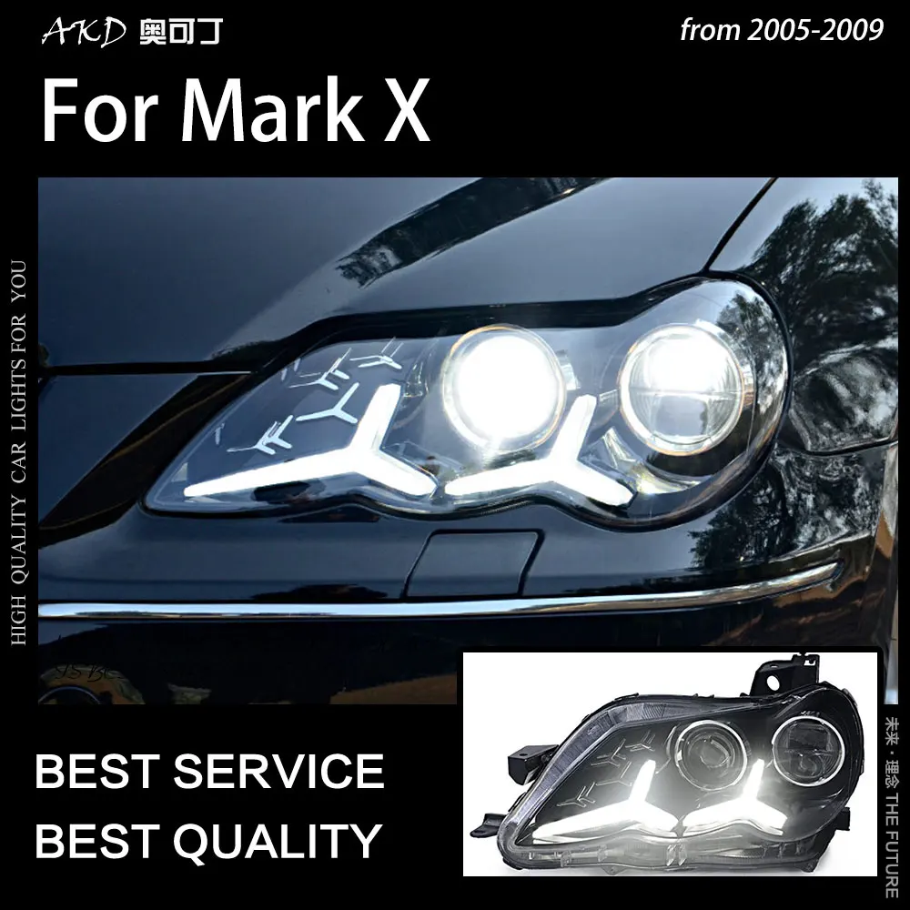 

AKD Car Styling for Toyota Mark X Headlights 2004-2009 Reiz LED Headlight DRL Hid Head Lamp Angel Eye Bi Xenon Beam Accessories