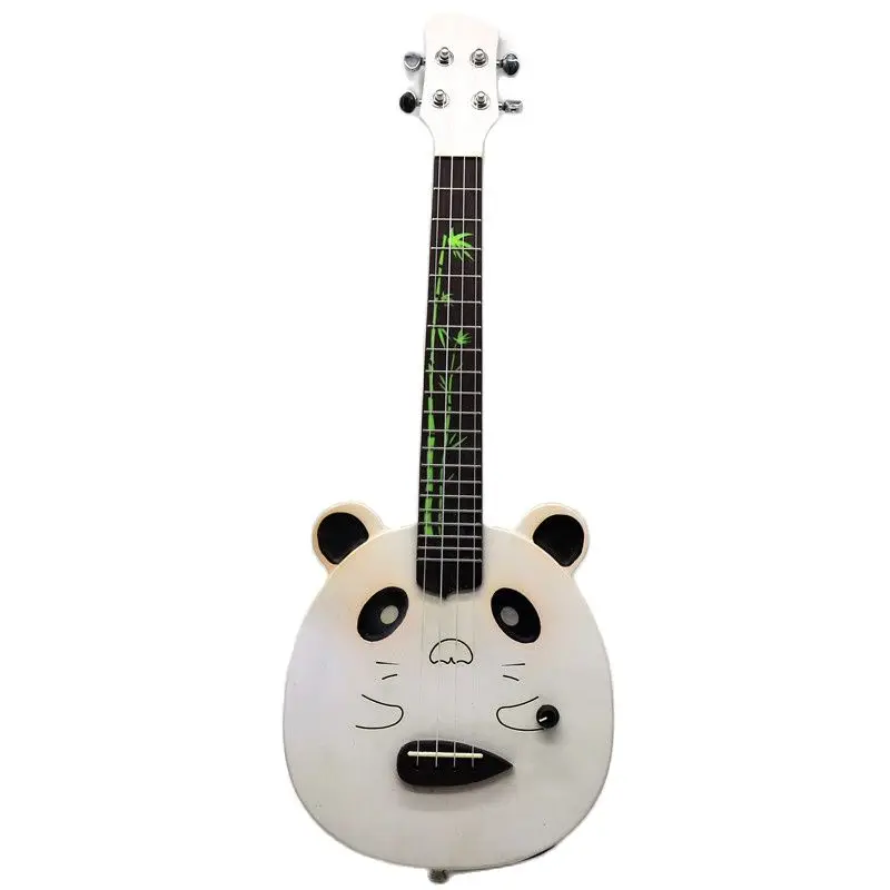 Electric ukulele silent guitar full Okoume wood body silent ukulele guitar white color 21 inch 4 string mini guitar