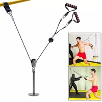 DIY Pulley Cable Machine System with Pull Rope Handle Biceps Tricep Pull Down Attachment Fitness Equipment for Home Gym Workout