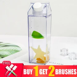1000ML Square Creative Transparent Sports 0.5L Milk My Water Bottle Bpa Free 500ML Infuser Bottles 1L Water-Bottle Water Bottle