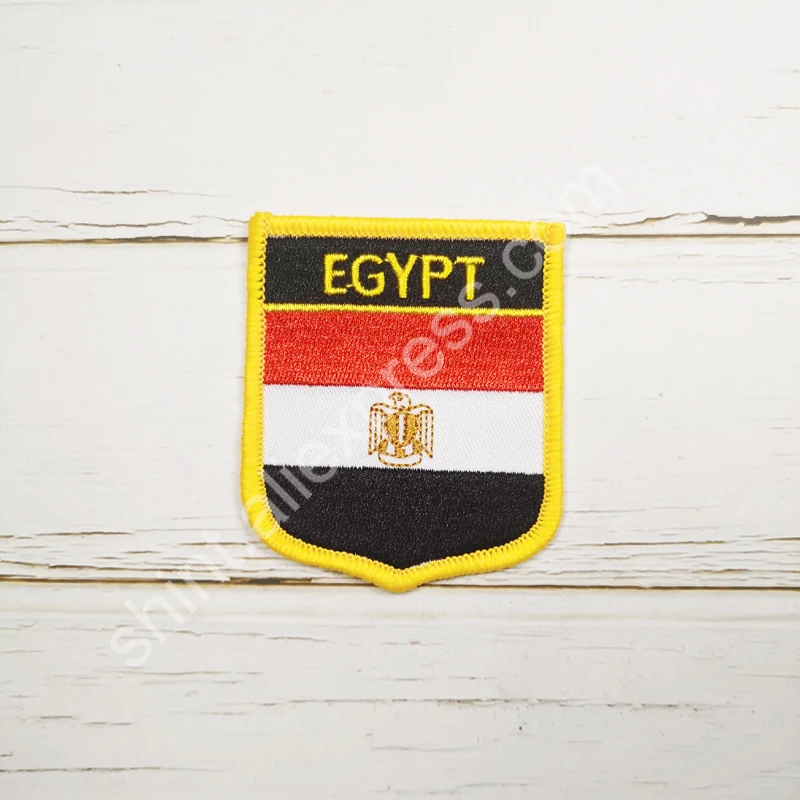 Egypt National Flag Embroidery Patches Badge Shield And Square Shape Pin One Set On The Cloth Armband Backpack Decoration Gifts