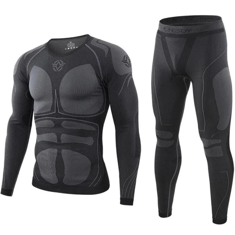 Seamless Tight Tactical Thermal Underwear Men Outdoor Sport Function Breathable Training Cycling Thermo Underwear 3XL Long Johns