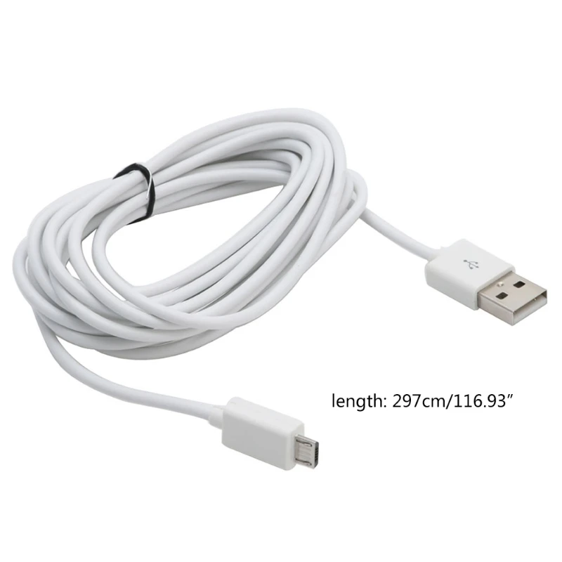 Cable de alimentación de carga Micro USB para controladores PS4, Cable de 3 metros de largo, 900F