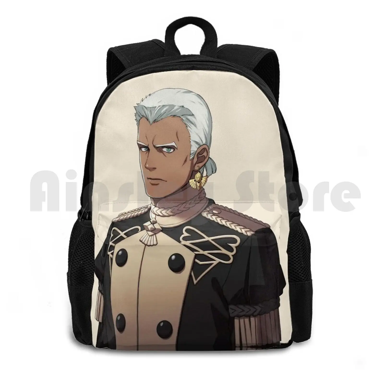 

Dedue-Fire Emblem Three Houses Outdoor Hiking Backpack Waterproof Camping Travel Fire Emblem Fire Emblem Three Houses Black