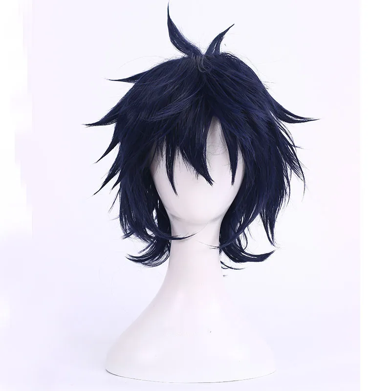 Ao no Blue Exorcist Okumura Rin Blue Short Heat Resistant Hair Perucas Cosplay Costume Wig +  Wig Cap