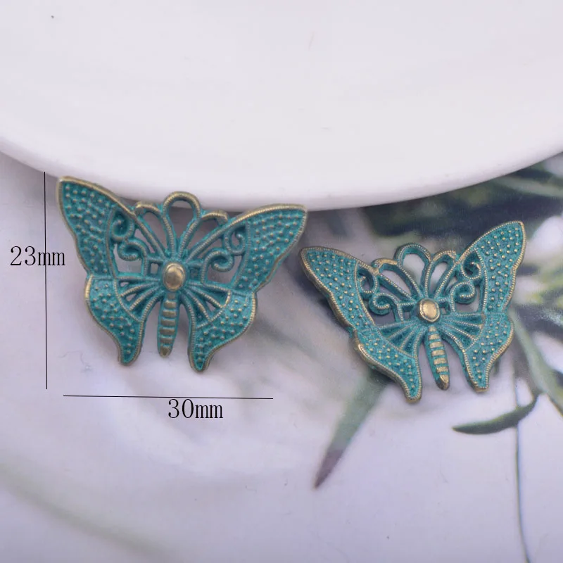 12 Stück/Set 15*30mm Böhmischer Stil Antike Bronze Schmetterling Anhänger Legierung Tier-Ohranhänger DIY Schmuck Ohrring-Komponenten – Detail 6