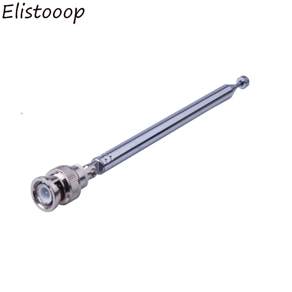 Elistooop Telescopic Extendable Antenna with BNC Connector Portable FM Radio Scanner VHF UHF TV Antennas 45cm