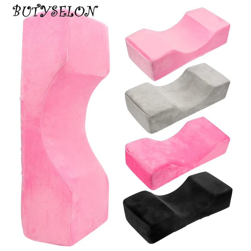 Lash Pillow Soft Eyelash Extension Pillow Grafting Lashes Neck Support Memory Foam Eyelash Pillow With Pockets Salon Makeup Tool