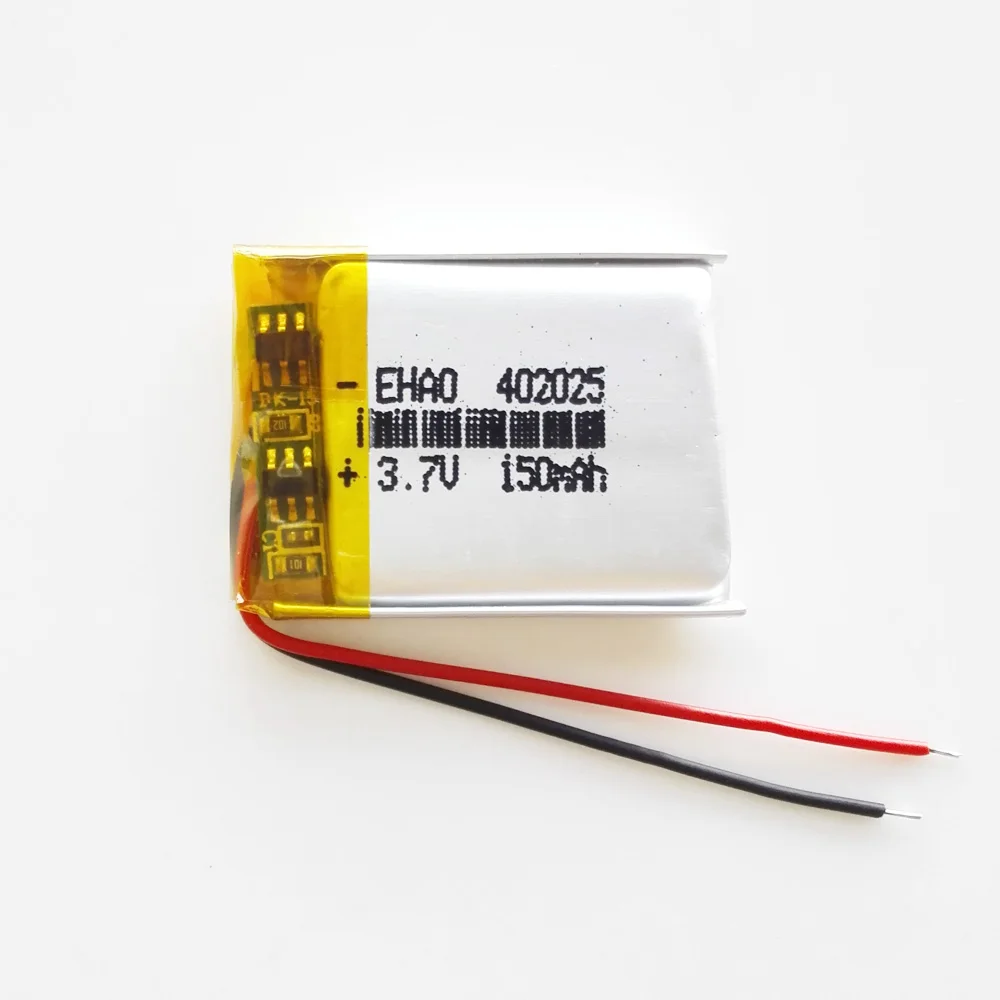 EHAO 402025 3.7V 150mAh Lithium Polymer LiPo Rechargeable Battery For Mp3 GPS bluetooth headphone headset smart watch