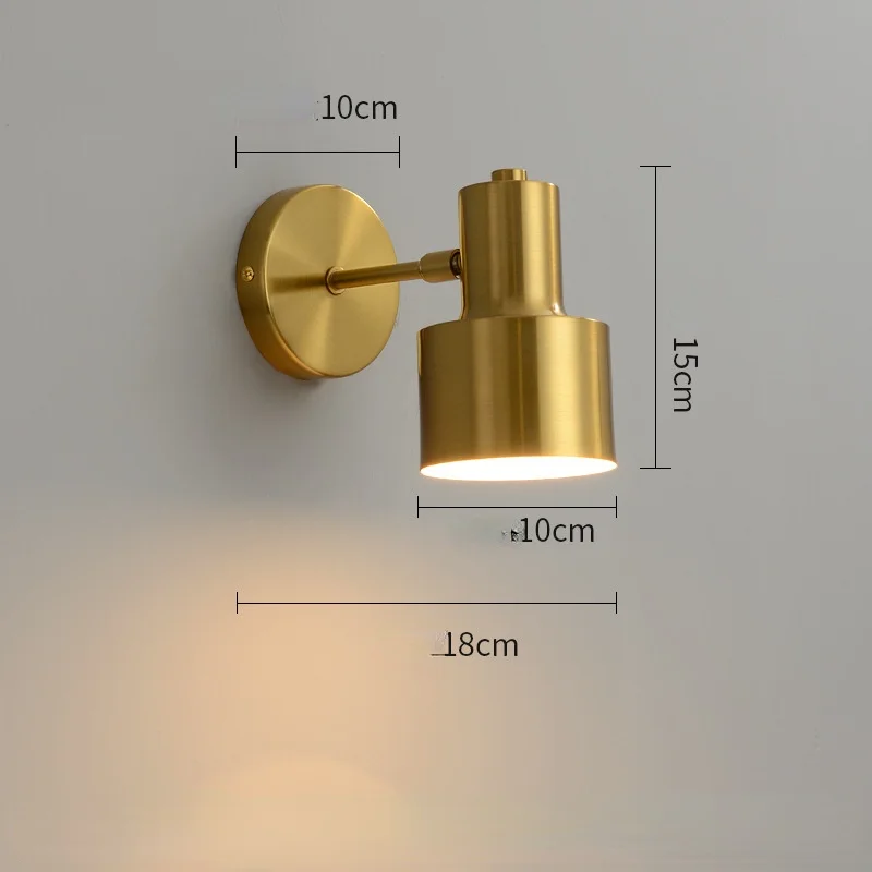 Modern Luxury Gold Metal Wall Light for Bedside Bed Room Entrance Study Hallway Mirror Spotlight Bathroom Home Decoration Lamps