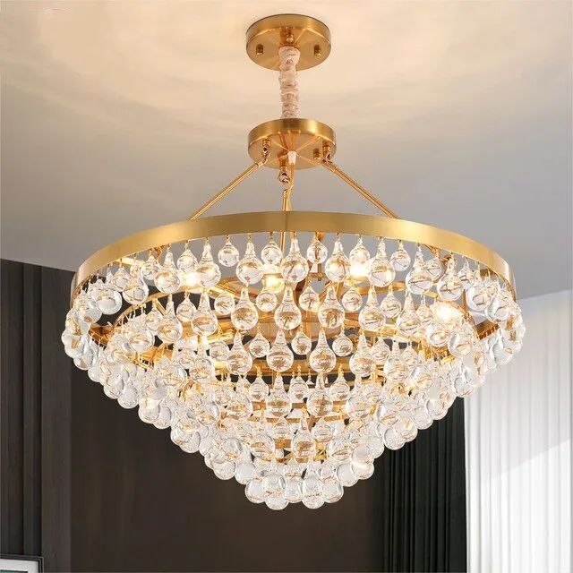 

Luxury Modern Chandelier Lighting For Living Room Round Hang Crystal Light Fixture Dining Room Bedroom Light Fixture For Ceiling