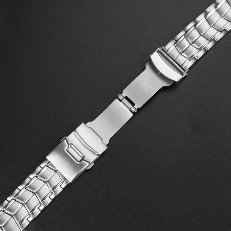 Solid Stainless Steel Genuine Watch band For CASIO Edifice EF-524 Watch Strap Bracelet Men Watchband Silver Safety Clasp EF524D
