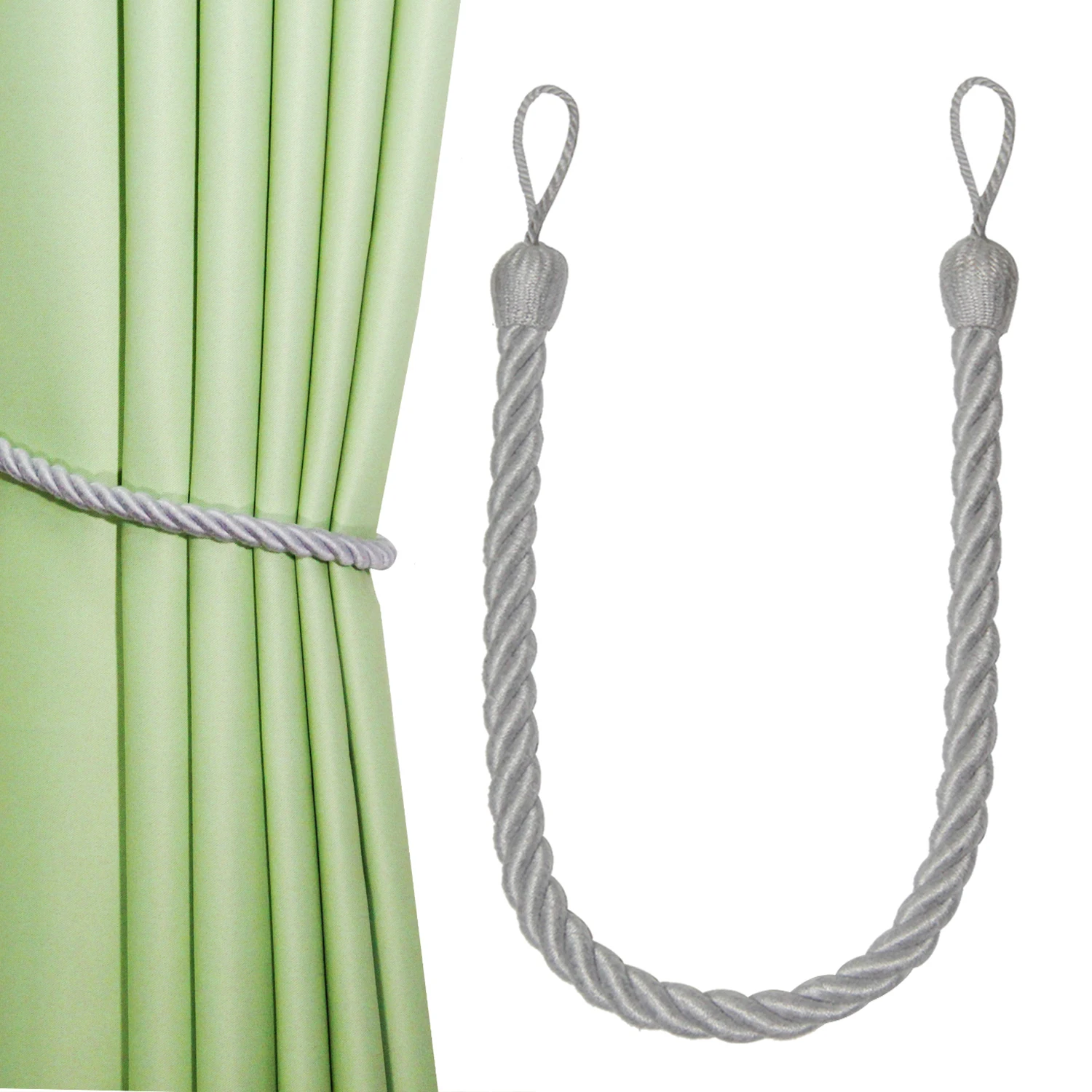 1Pc Weave Curtain Tieback Gold Curtain Holder Clip Buckle Rope Home Decorative Room Accessories Cotton Curtain Tie Backs