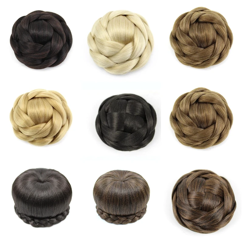 

JOY&BEAUTY Synthetic Hair Braided Chignon Knitted Blonde Hair Bun Donut Roller Hairpieces Hairpiece Accessories Many styles